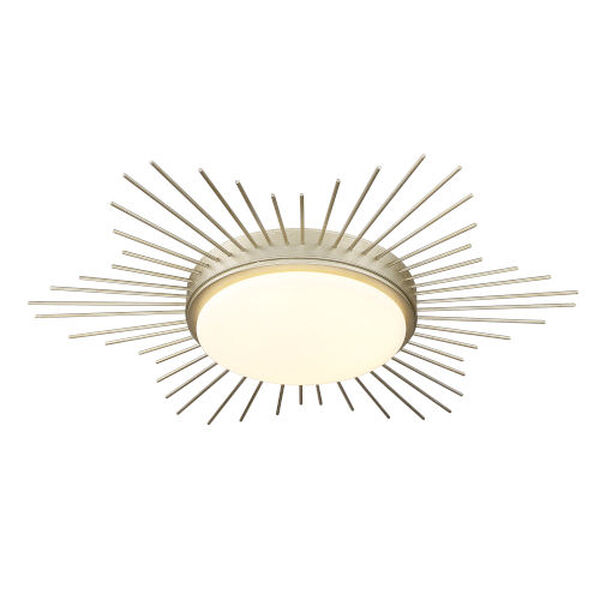 Kieran White Gold LED Flush Mount with Opal Glass Shade, image 1